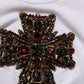 White Crystal Embellished Cross Top T-shirt