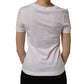 White Crystal Embellished Cross Top T-shirt