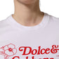 White Floral Logo Print Crew Neck T-shirt