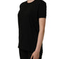 Black Cotton Crew Neck Short Sleeves T-shirt