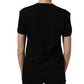 Black Cotton Crew Neck Short Sleeves T-shirt