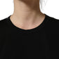 Black Cotton Crew Neck Short Sleeves T-shirt