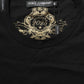 Black Cotton Crew Neck Short Sleeves T-shirt