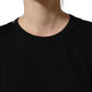 Black Cotton Crew Neck Short Sleeve T-shirt
