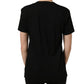 Black Cotton Crew Neck Short Sleeves T-shirt