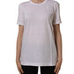 White Cotton Crew Neck Short Sleeves T-shirt