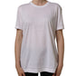 White Cotton Crew Neck Short Sleeves T-shirt