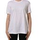 White Cotton Crew Neck Short Sleeves T-shirt