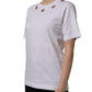 White Cotton Gold DG Logo Crew Neck T-shirt