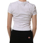White Floral Logo Print Crew Neck T-shirt