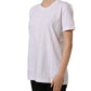 White Cotton Crew Neck Short Sleeves T-shirt