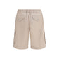Beige Linen Bermuda Shorts