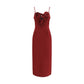 Bordeaux Cotton Cocktail Dress