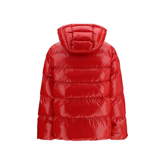 Red Polyamide Full-Length Jacket