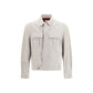 Beige Leather Leather Jacket