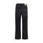 Black Cotton Straight-Leg Jeans