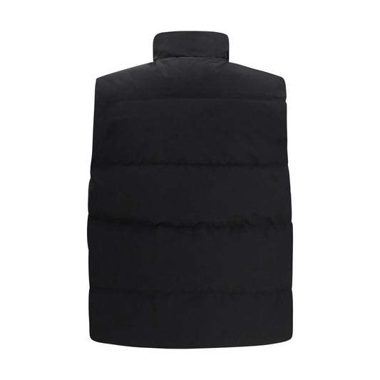 Black Recycled Polyester Sleeveless Jacket