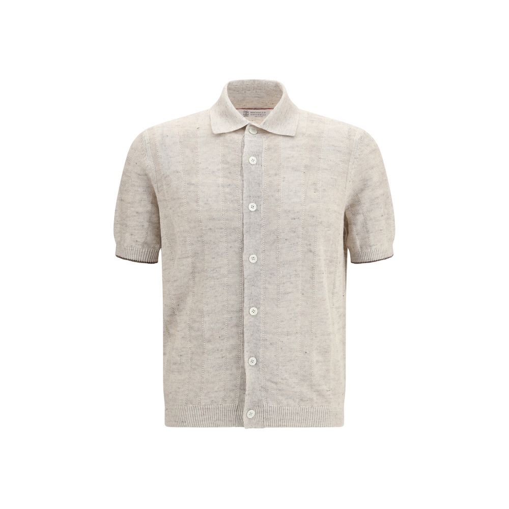 Beige Cotton Polo Shirt