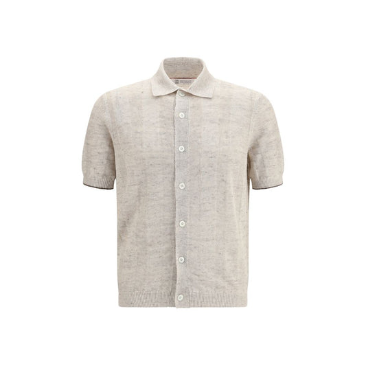 Beige Cotton Polo Shirt