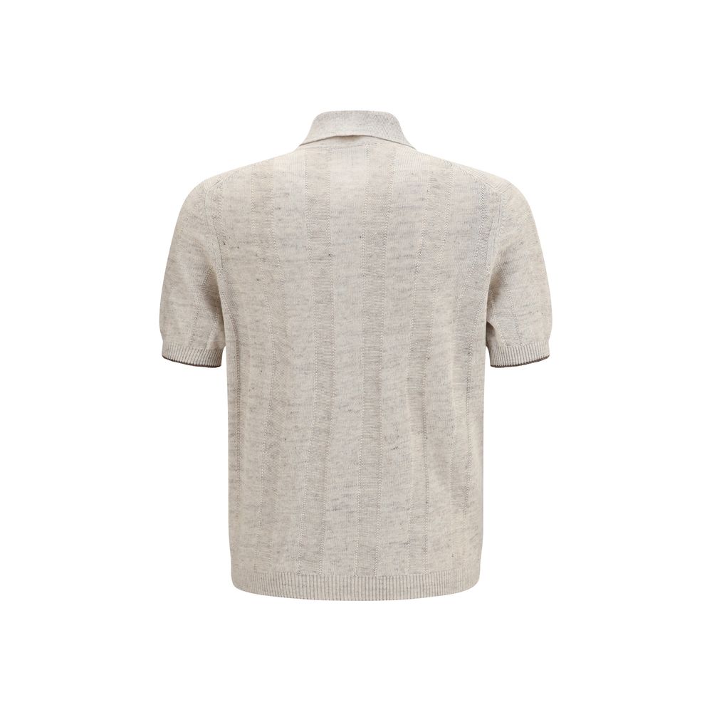 Beige Cotton Polo Shirt