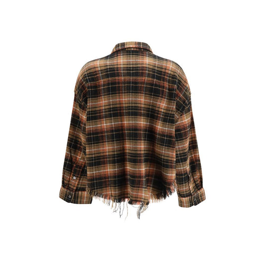 Brown Cotton Pattern Shirt