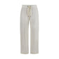 White Cotton Athletic Pants