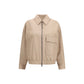 Beige Leather Leather Jacket