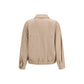 Beige Leather Leather Jacket