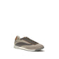 Beige Suede Leather Low Top Sneakers