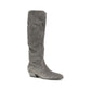 Gray Suede Leather Ankle Boots