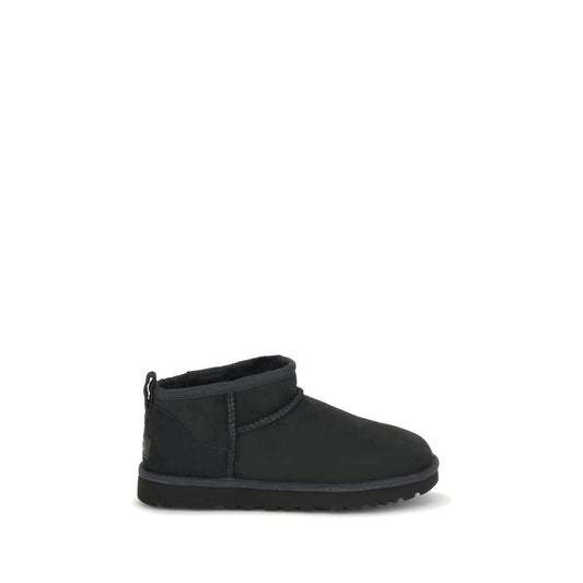 Black Suede Leather Ankle Boots