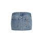 Blue Cotton Mini Skirt