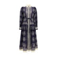 Blue Ramie Casual Dress