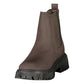 Brown Polyethylene Ankle Boots