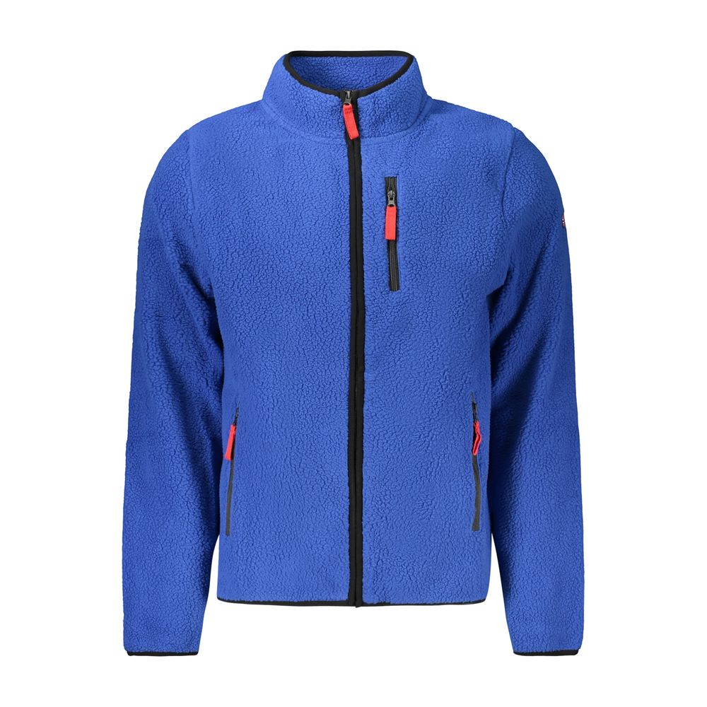 Blue Polyester Men Sweatshirt