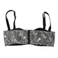 Silver Sequined Nyon Balconnet Bra Underwear