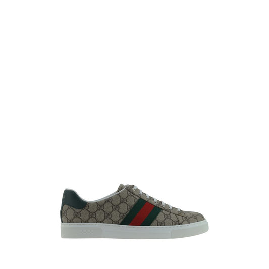 Beige Fabric Low Top Sneakers