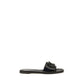 Black Calf Leather Bos Taurus Flat Sandals