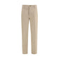 Beige Cotton Casual Pants