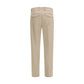 Beige Cotton Casual Pants