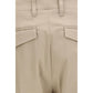 Beige Cotton Casual Pants
