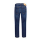 Blue Cotton Straight-Leg Jeans