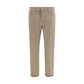 Beige Cotton Slim Fit Jeans