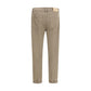 Beige Cotton Slim Fit Jeans