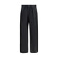 Black Polyester Casual Pants