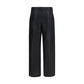 Black Polyester Casual Pants