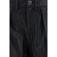 Black Polyester Casual Pants