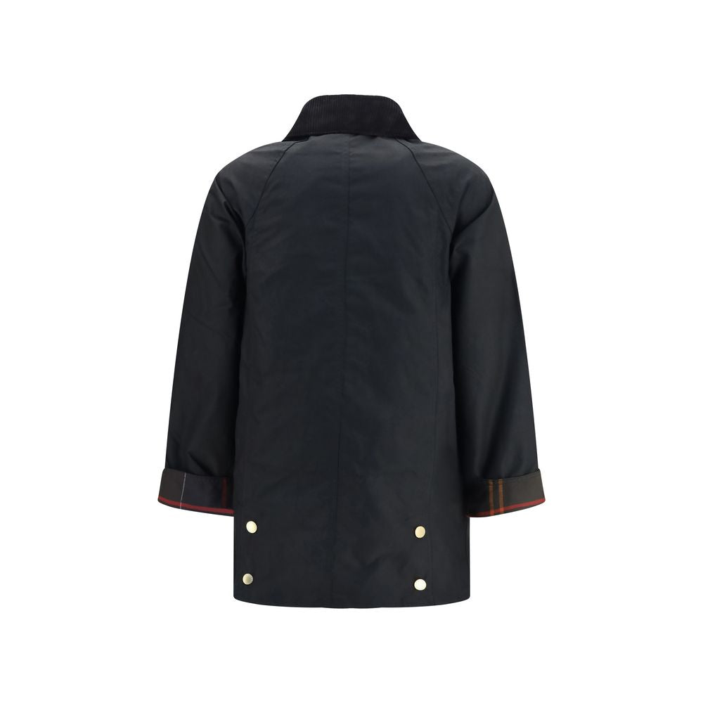 Black Cotton Full-Length Jacket