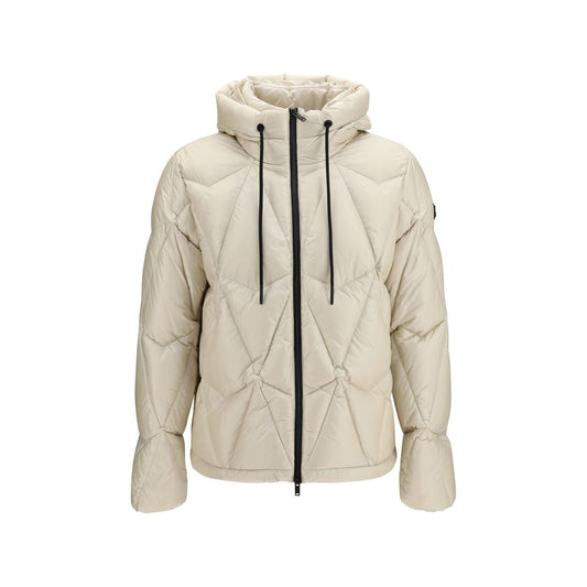 Beige Nylon Full-Length Jacket
