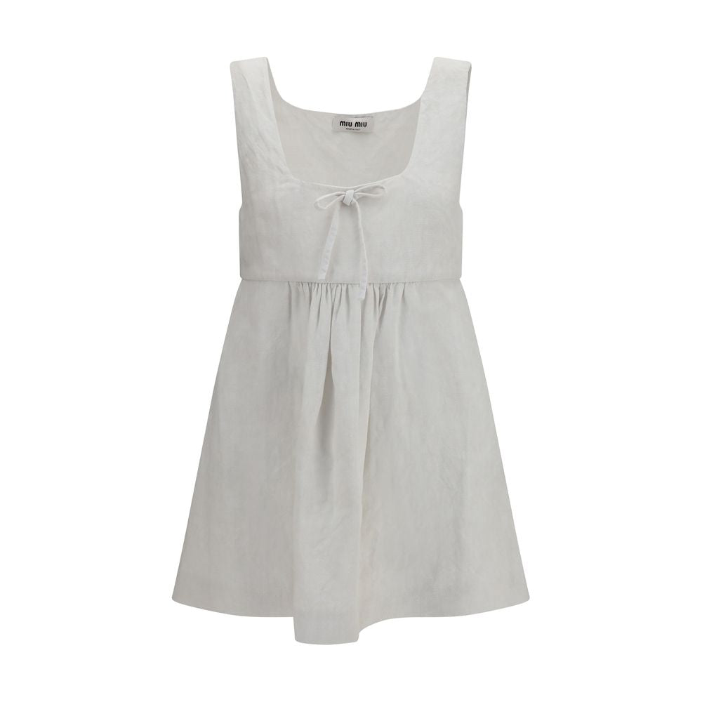 White Linen Casual Dress
